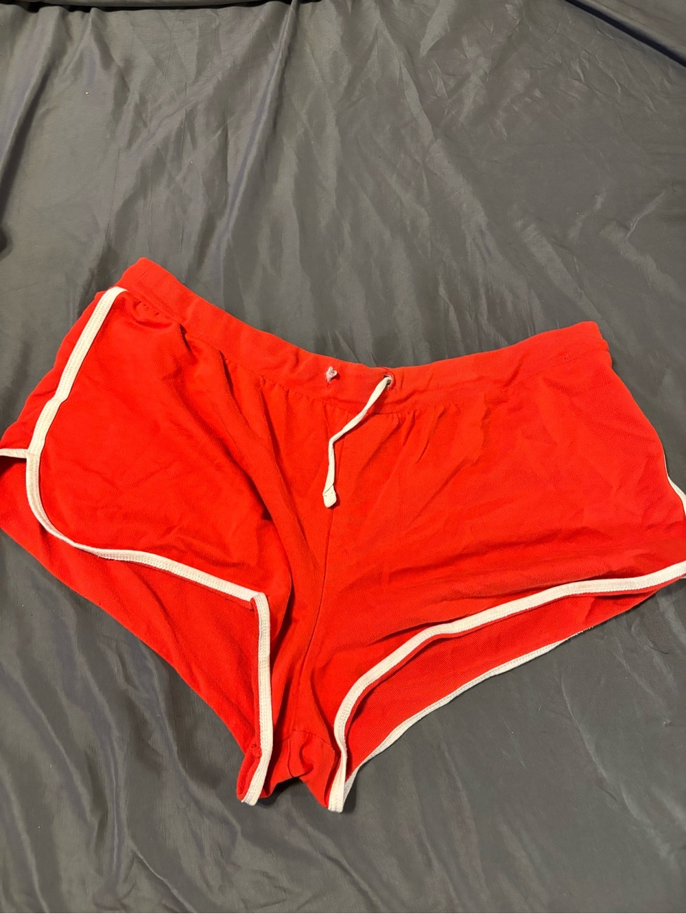 Red Athletic Shorts White Trim Drawstring Casual Lounge Shorts XL